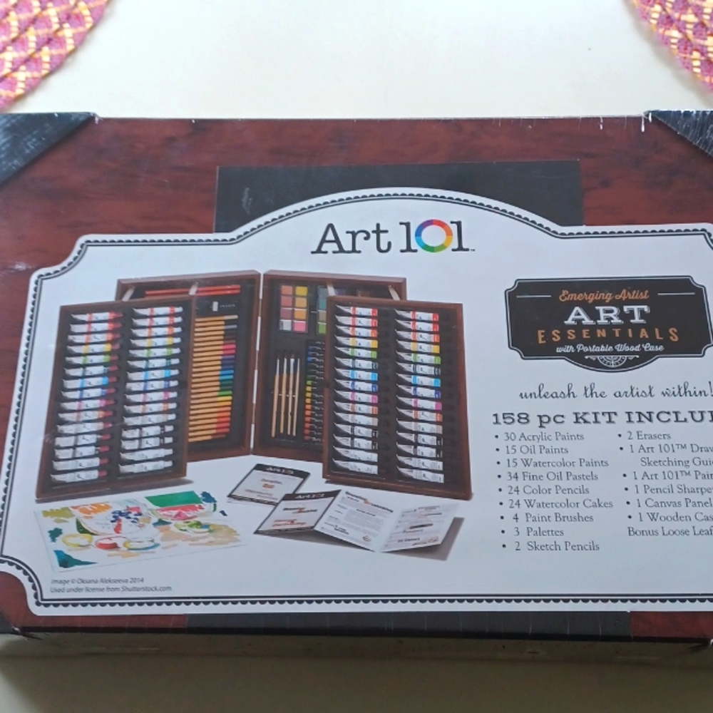 Art 101 Emerging Artist Essentials with portable wood case